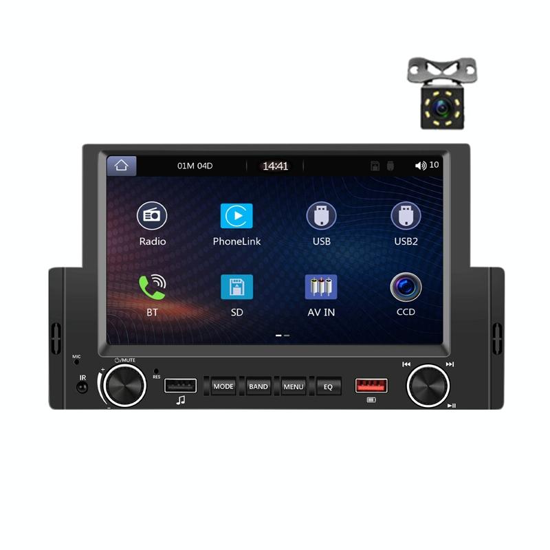 6.2 Inch Single Butt Carplay Car Monitor - Universal Wired Mp5 Player - Standard + 4 Light Camera