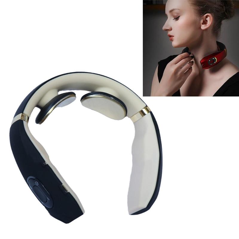 Intelligent Neck Massager Electromagnetic Vibration Black