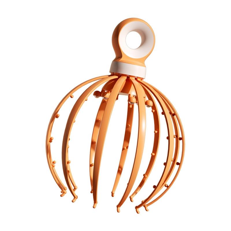 18-Claw Scalp Massager For Relaxation And Meridian Stimulation Yellow