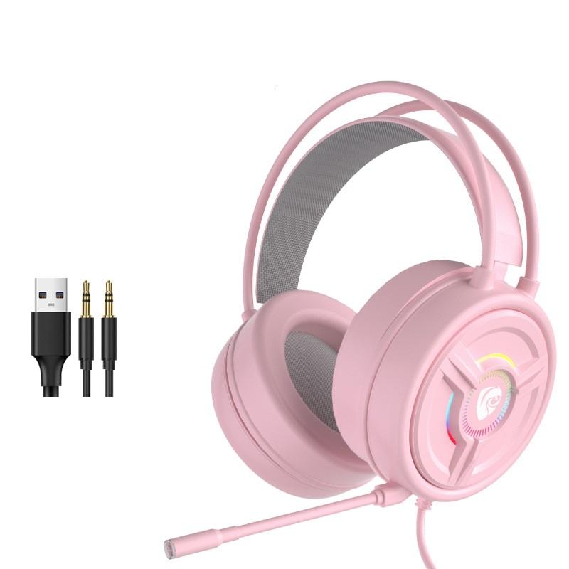 Psh-200 Wired Gaming Headset With Mic 3.5Mm Pink
