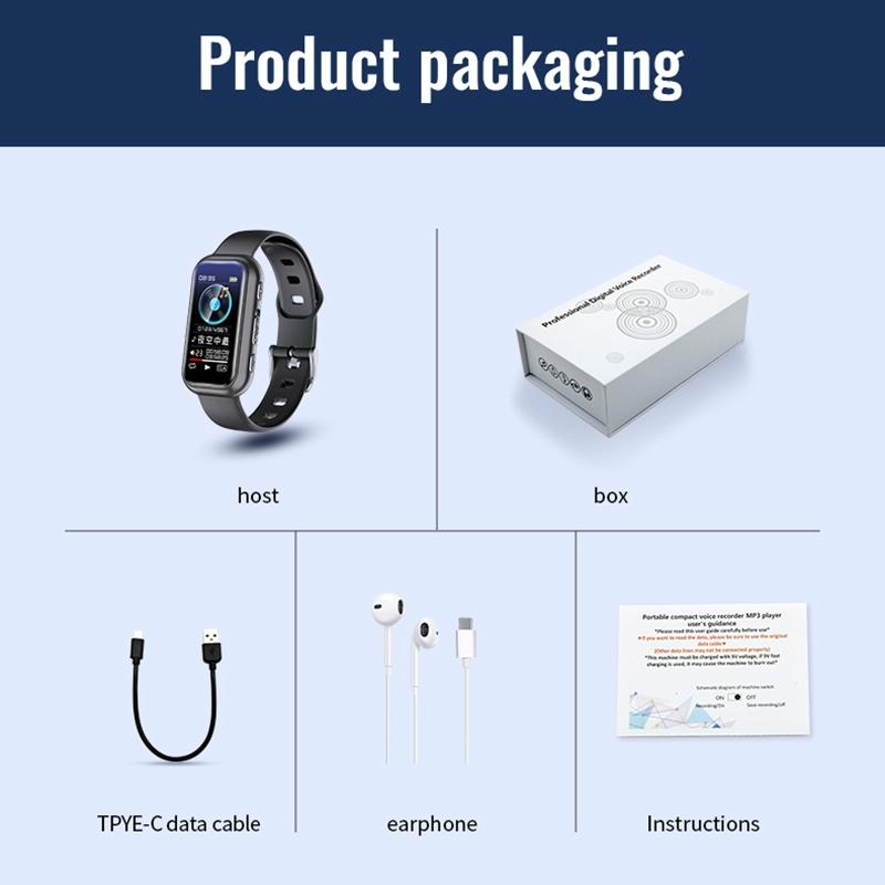 16Gb Bluetooth Bracelet With Smart Hd Noise Reduction - 8Gb