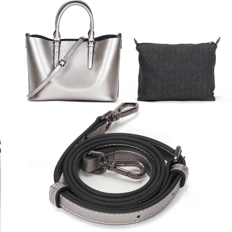 Blue Cowhide Messenger Tote For Women Large Capacity