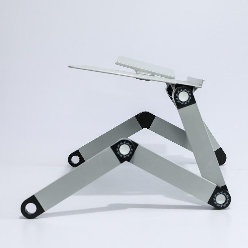 Adjustable Folding Laptop Desk with Mouse Board - Silver