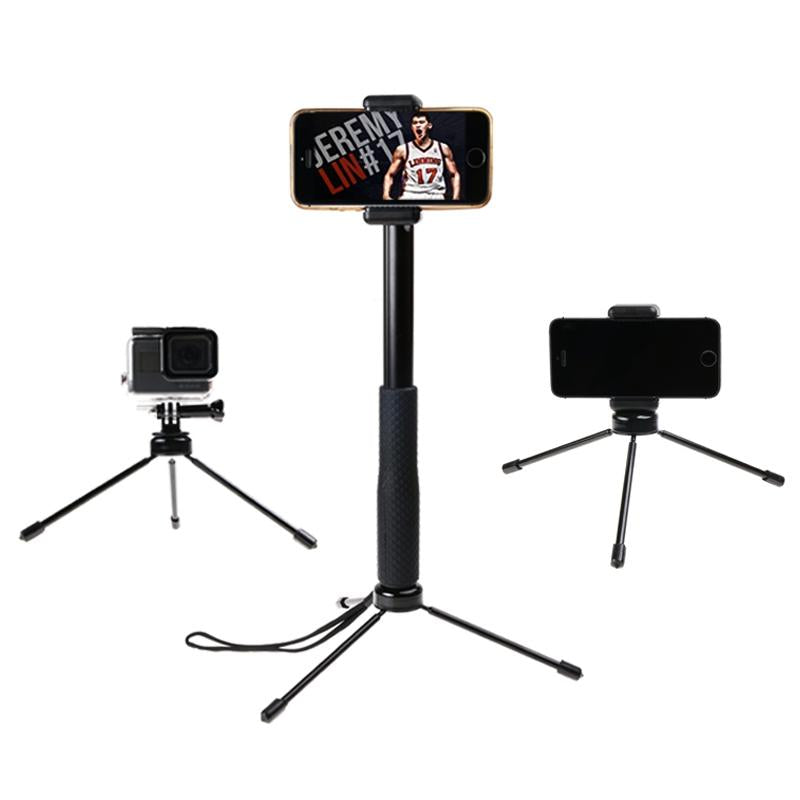 Foldable Tripod Selfie Stick for Action Cameras and Phones - 93cm