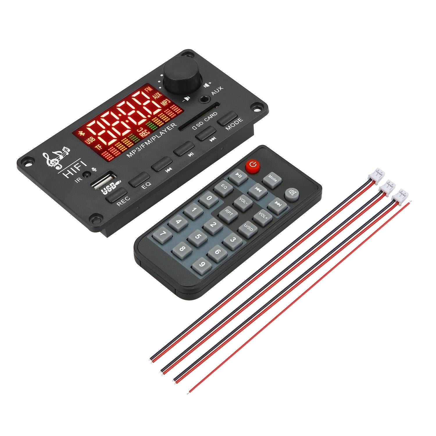 12V 50W Bluetooth Decoding Board For Fm / Call / Recording - Black