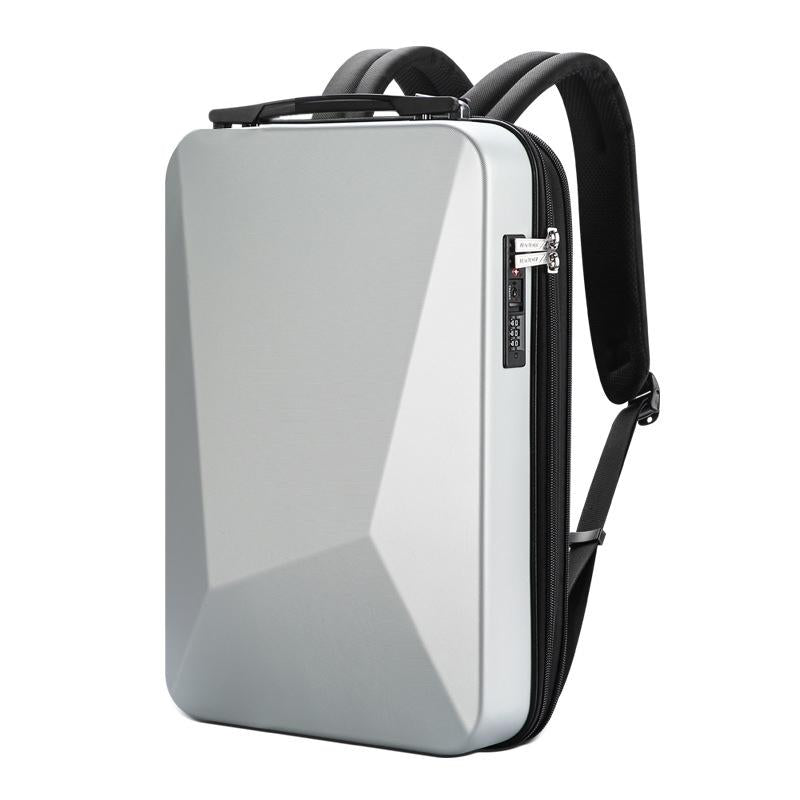 Waterproof Expandable Backpack with Usb Charging and Password Lock - Silver