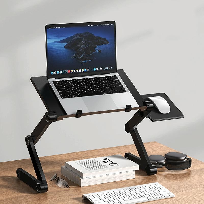 Portable Folding Laptop Desk with Height Adjustment and Storage
