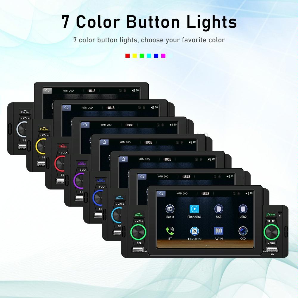 5 Inch Car Mp5 Inch Player W / Bluetooth & Microphone - Standard + 4 Lights Camera