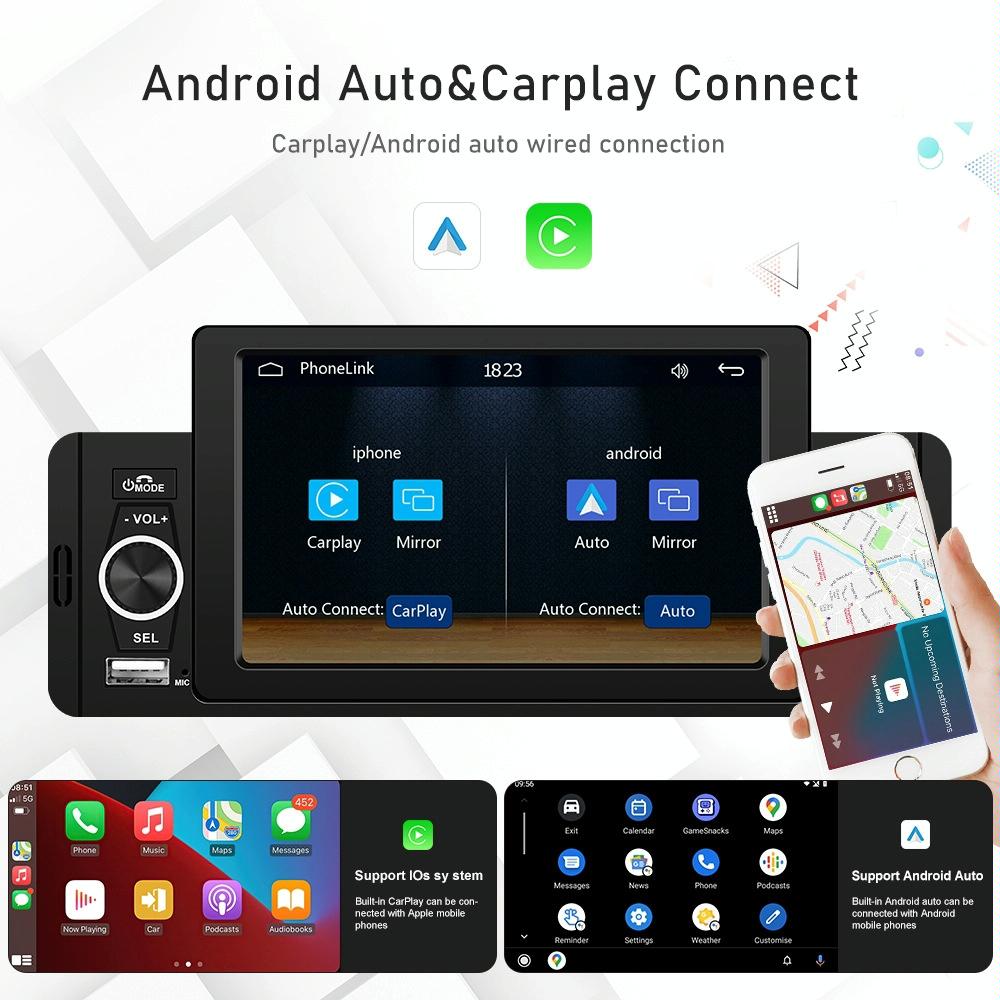 5 Inch Car Mp5 Inch Player W / Bluetooth & Microphone - Standard + 4 Lights Camera