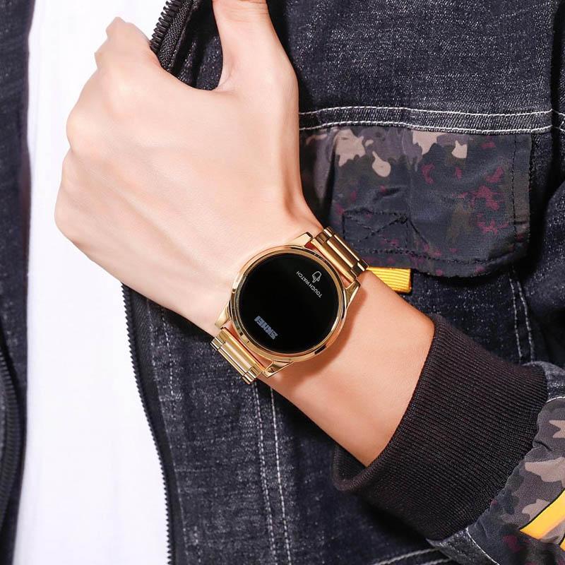 Men Electronic Sports Watch - Versatile Steel Belt - Gold