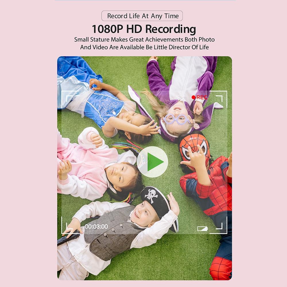 2.0-Inch 4X Zoom Hd Digital Camera For Kids - Blue - Yellow+32G