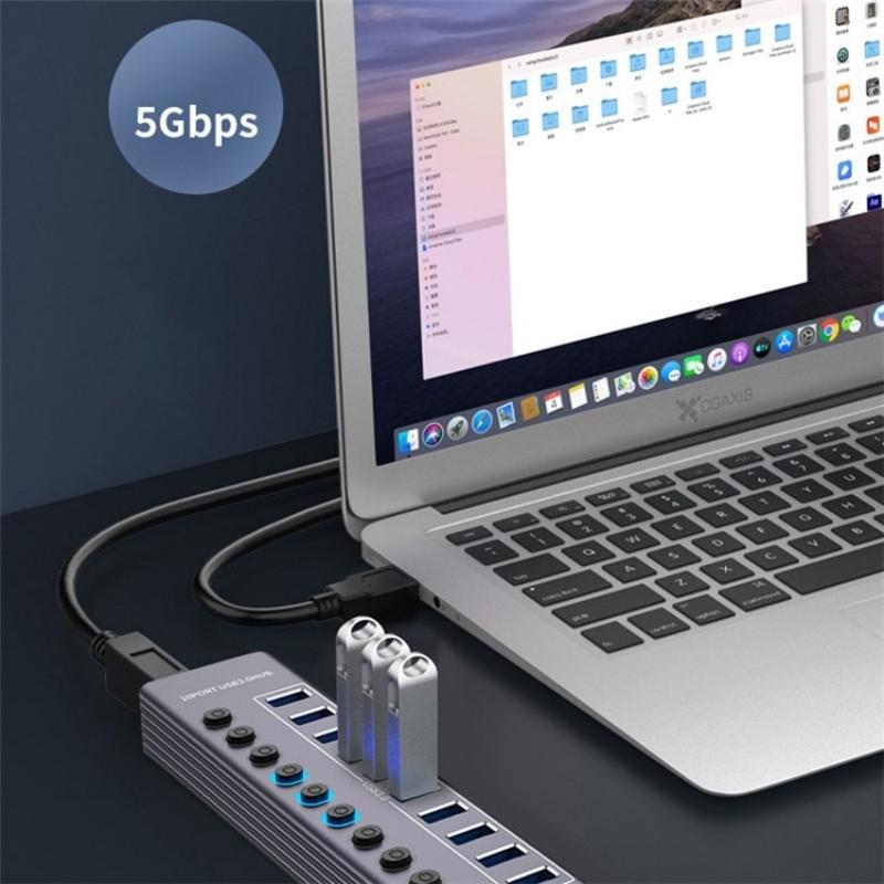 10-In-1 Usb 3.0 Extension Hub With Individual Switch