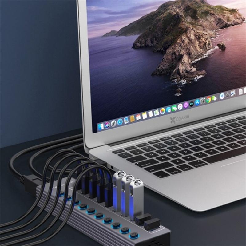 10-In-1 Usb 3.0 Extension Hub With Individual Switch