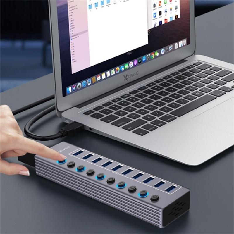 10-In-1 Usb 3.0 Extension Hub With Individual Switch