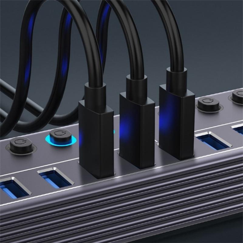 10-In-1 Usb 3.0 Extension Hub With Individual Switch