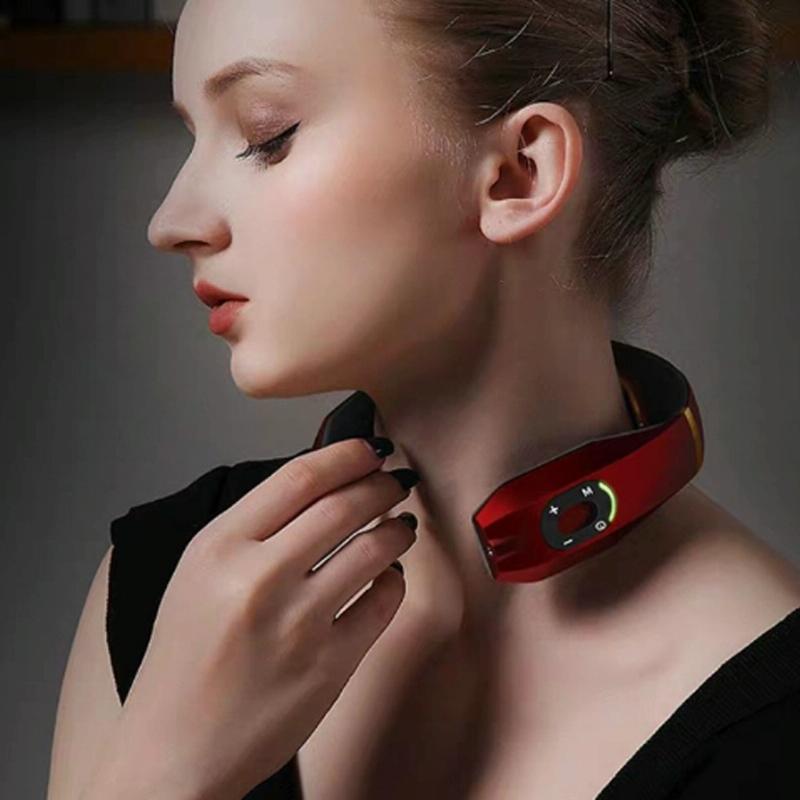 Intelligent Cervical Massager Electromagnetic Vibration Red
