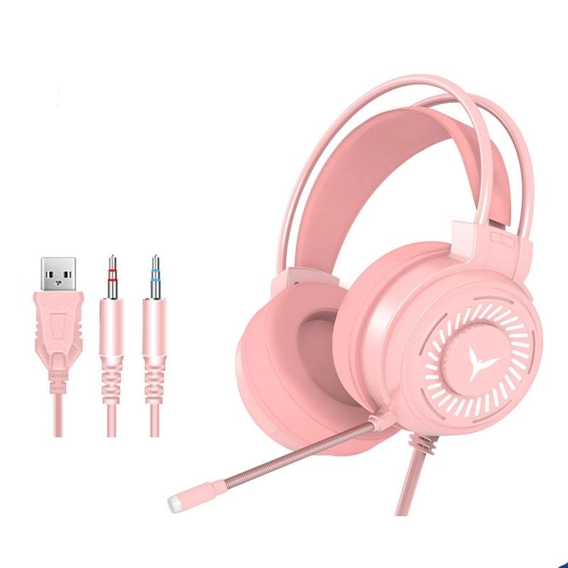 2-Pack G58 Gaming Headset W / Mic 2M Cable Pink Colourful 3.5Mm