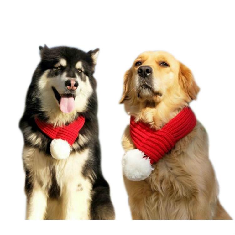 Pet Christmas Wool Scarf  Dog Saliva Towel - Size S