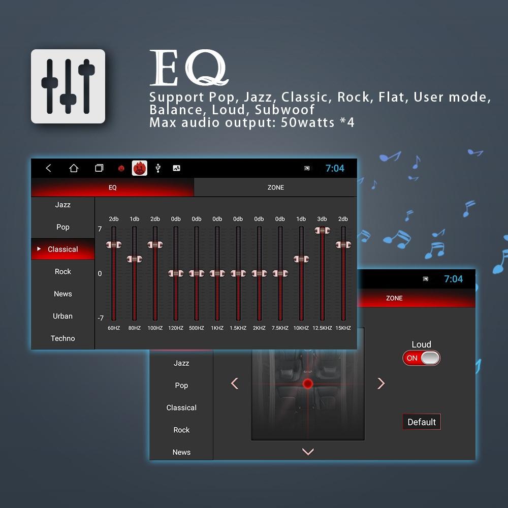 7 Inch Android Car Multimedia Player With Navigation Bluetooth Reversing Camera - Fits Volkswagen - Android 10.0 - 1 + 16G - Standard + 12Lights
