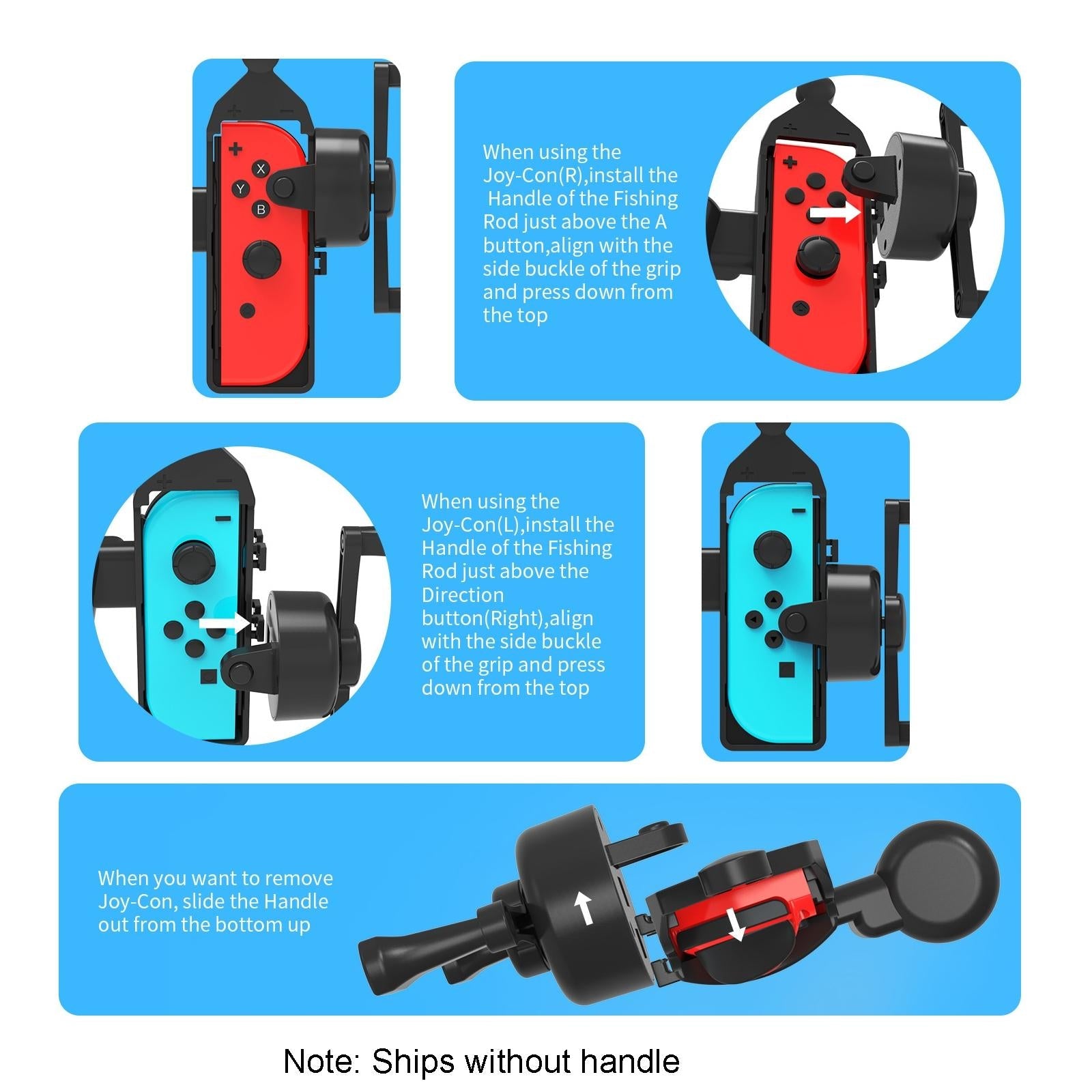 Oled Switch Fishing Rod for Aquarium Game - Left / Right Handle