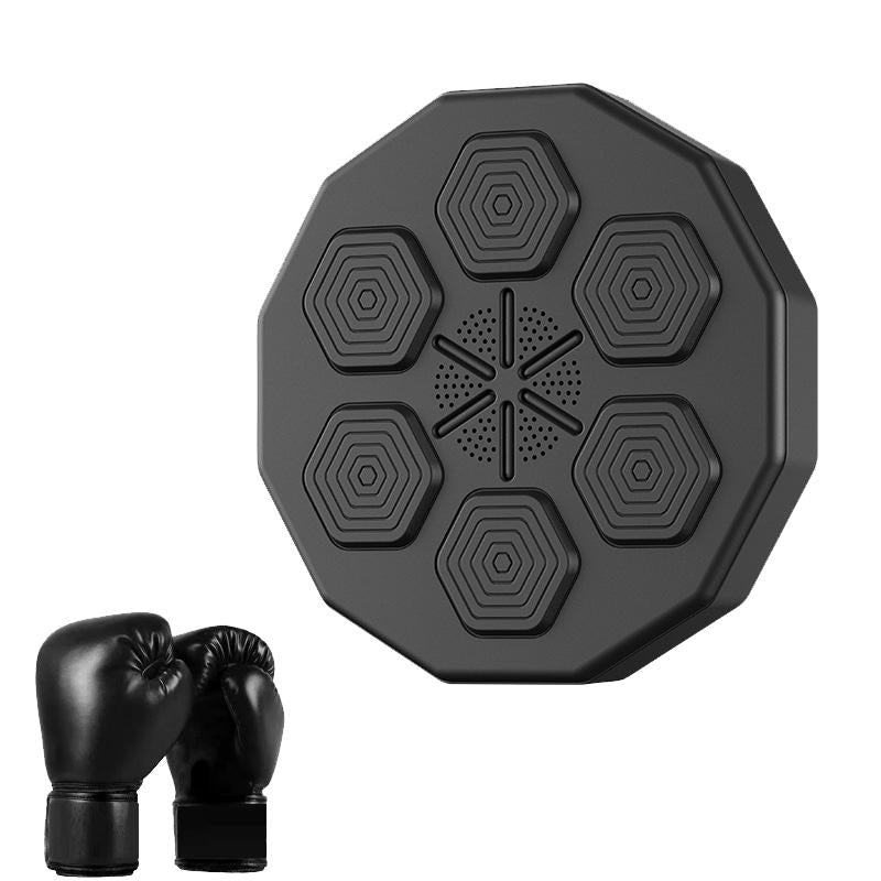 Smart Wall-Mounted Boxing Trainer With Adult Gloves - With Adult Black Gloves