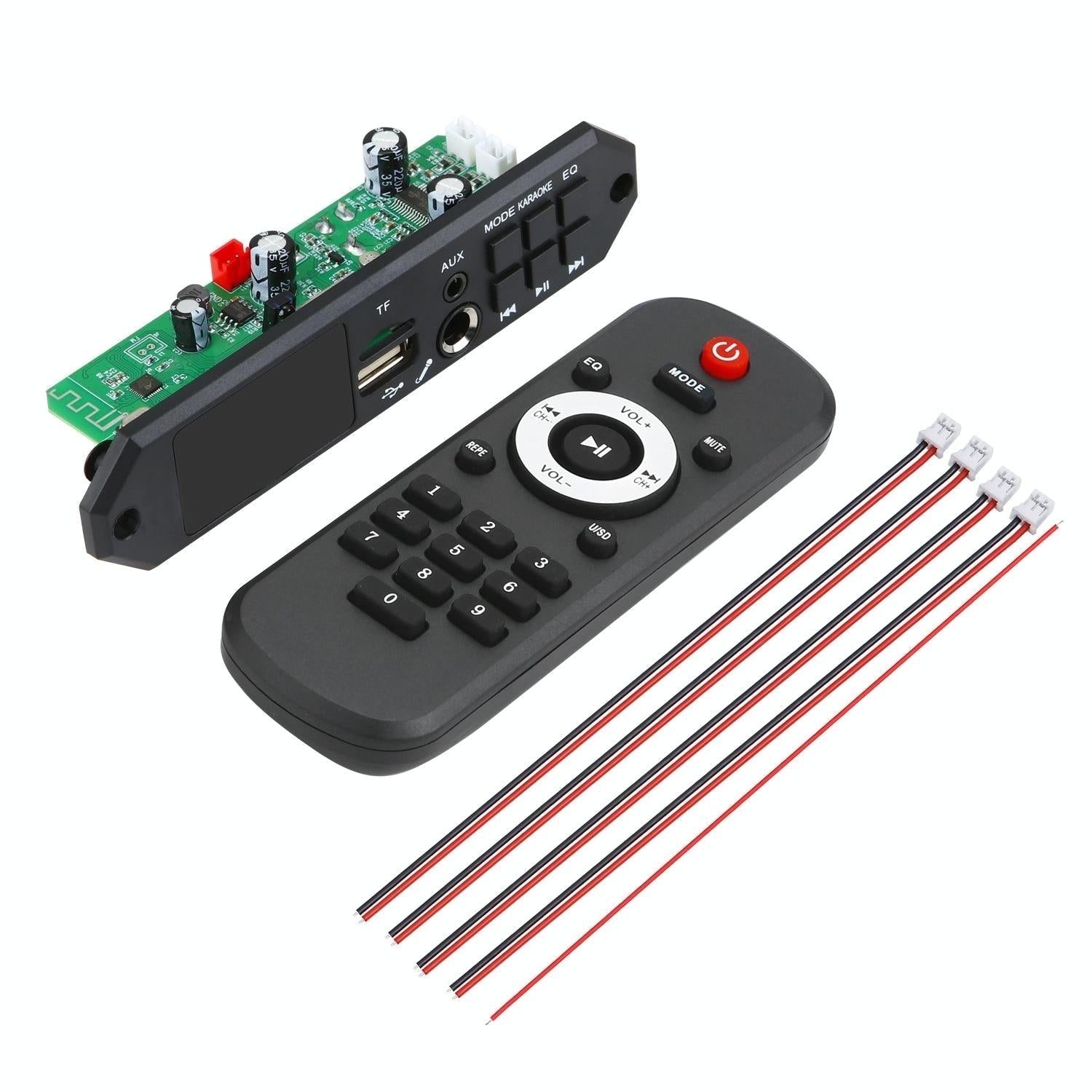 12V Bluetooth Mp3 Decoder Board W / 80W Power Amp & Colour Screen - Small Remote Control