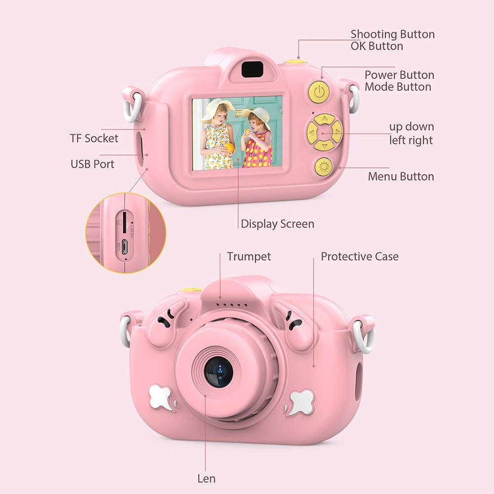 2.0-Inch 4X Zoom Hd Digital Camera For Kids - Blue - Pink