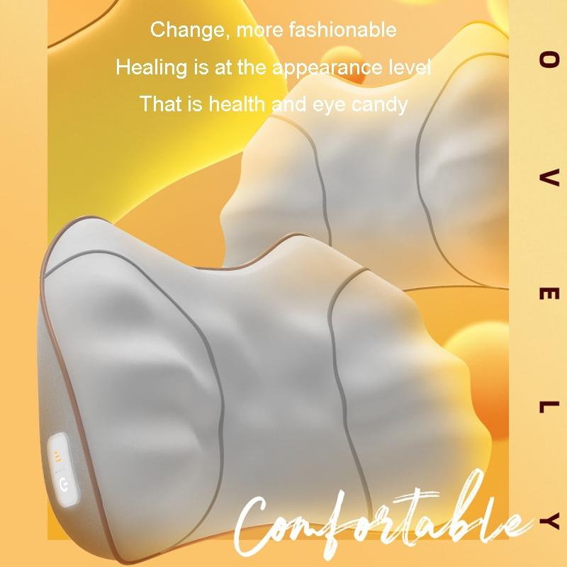 Portable Lumbar And Neck Massager For Car Gray Charging Model - Wired Model Yellow