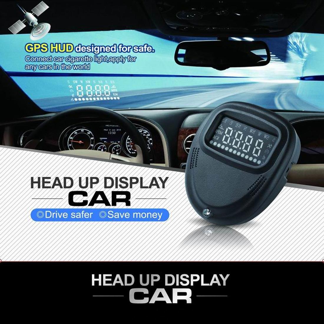 2.0 Inch Car Gps Hud Head Up Display Speed Altitude & Alarm Auto Sleep Satellite Signal
