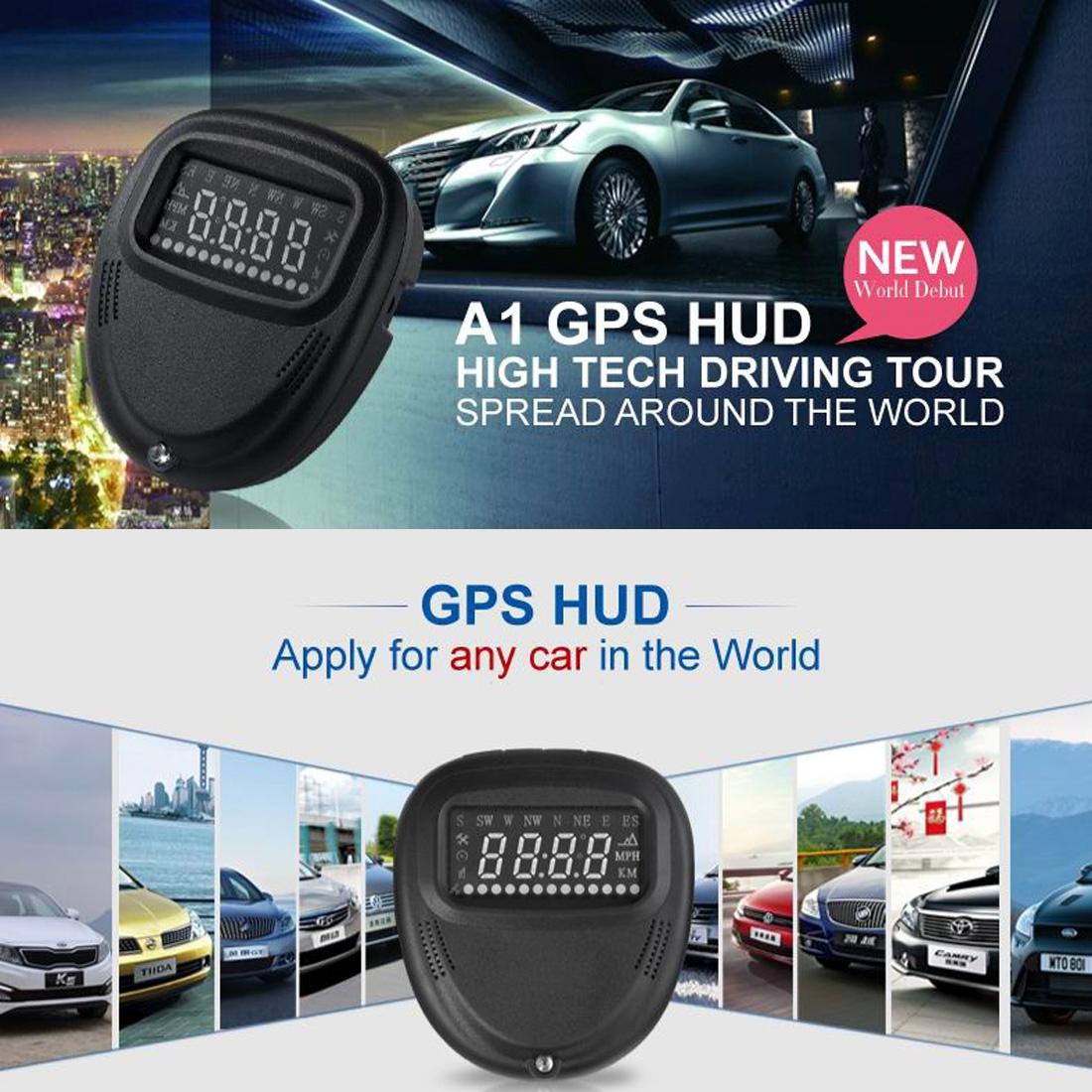 2.0 Inch Car Gps Hud Head Up Display Speed Altitude & Alarm Auto Sleep Satellite Signal