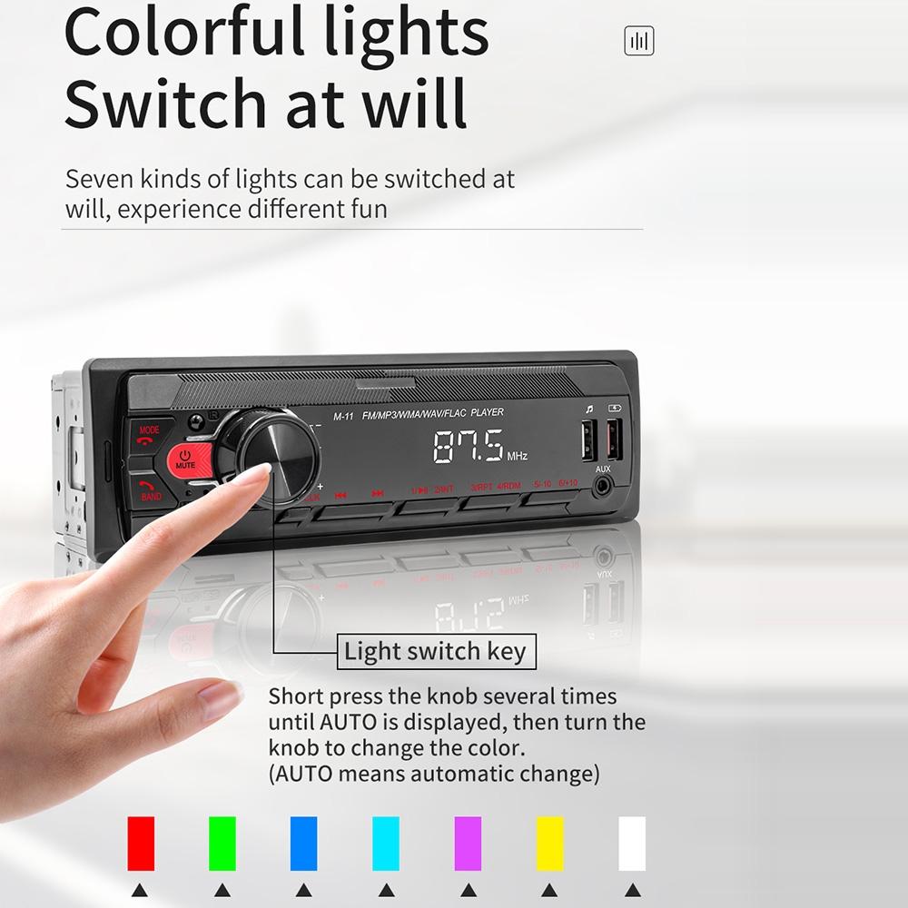 Bluetooth Car Mp3 Player - Fm Radio Tf Card Mobile Phone Interconnection - M11