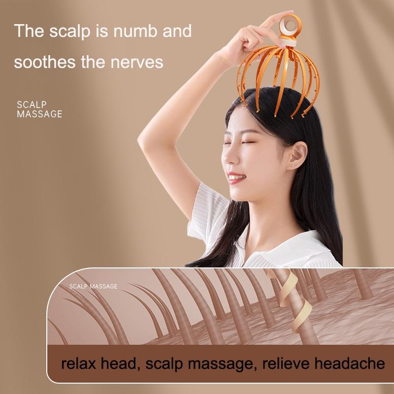 12-Claw Scalp Massager For Relaxation Yellow