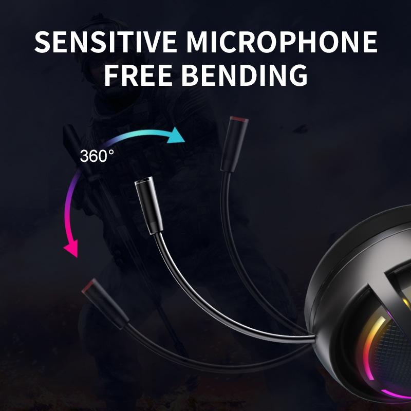 Usb Gaming Earphones With Mic 7.1 Black