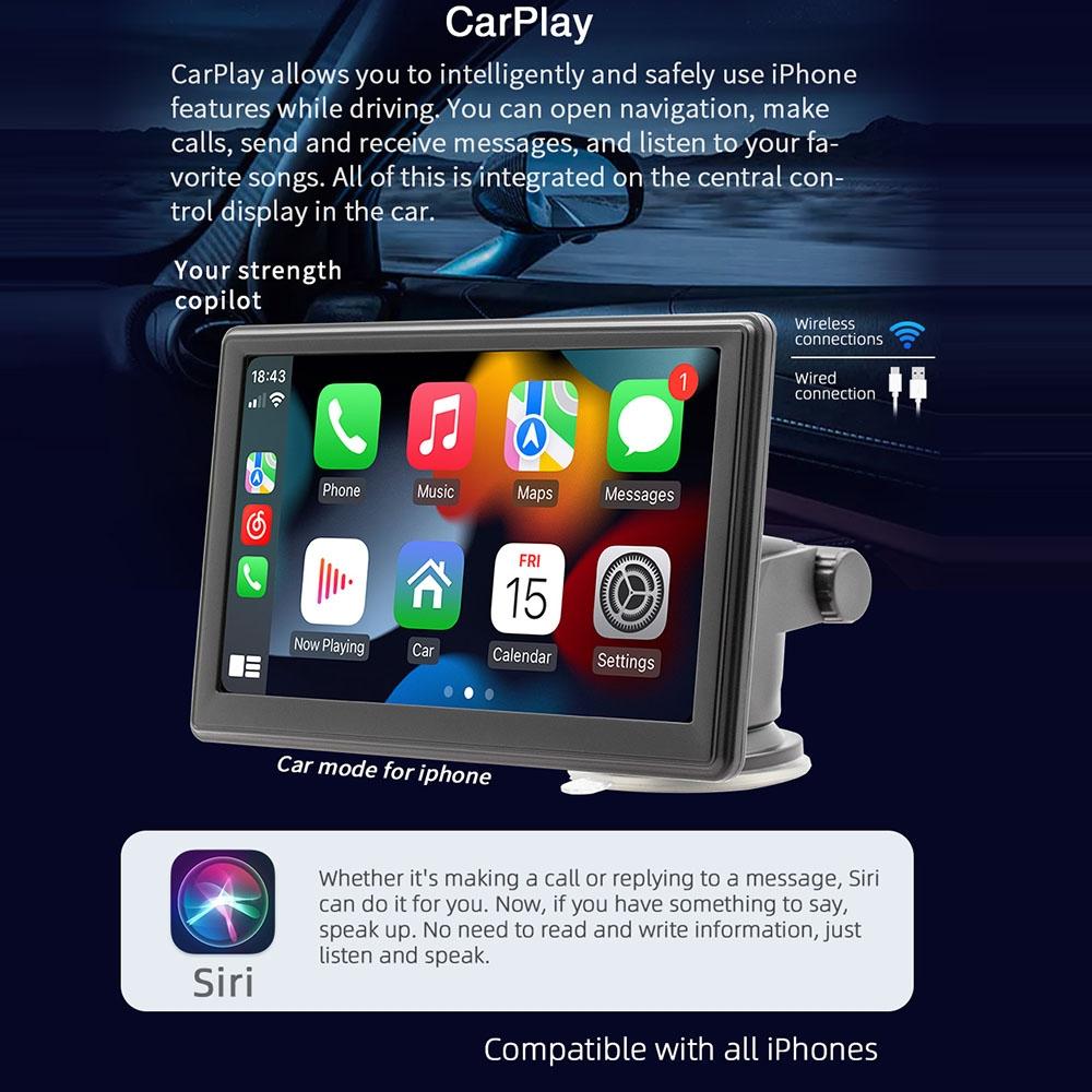 7 Inch Carplay Radio 1080P Touch Screen Mp5 Player