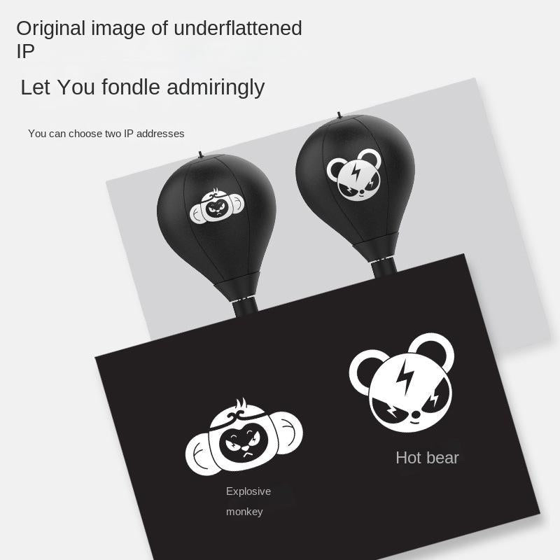 Desktop Speed Ball For Boxing Training - Bear Design With Gloves & Pump - Bear+Children Gloves+Pump