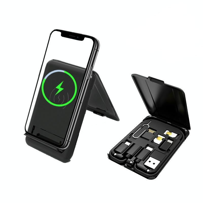15W Wireless Charger With Data Cable Organizer And Folding Stand