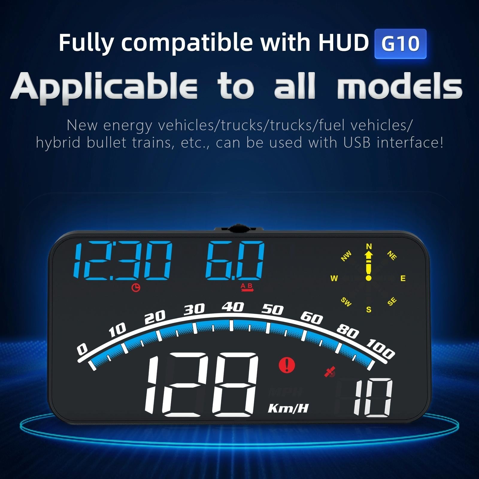 5.5 Inch Car Hud Gps Speedometer Odometer Projector