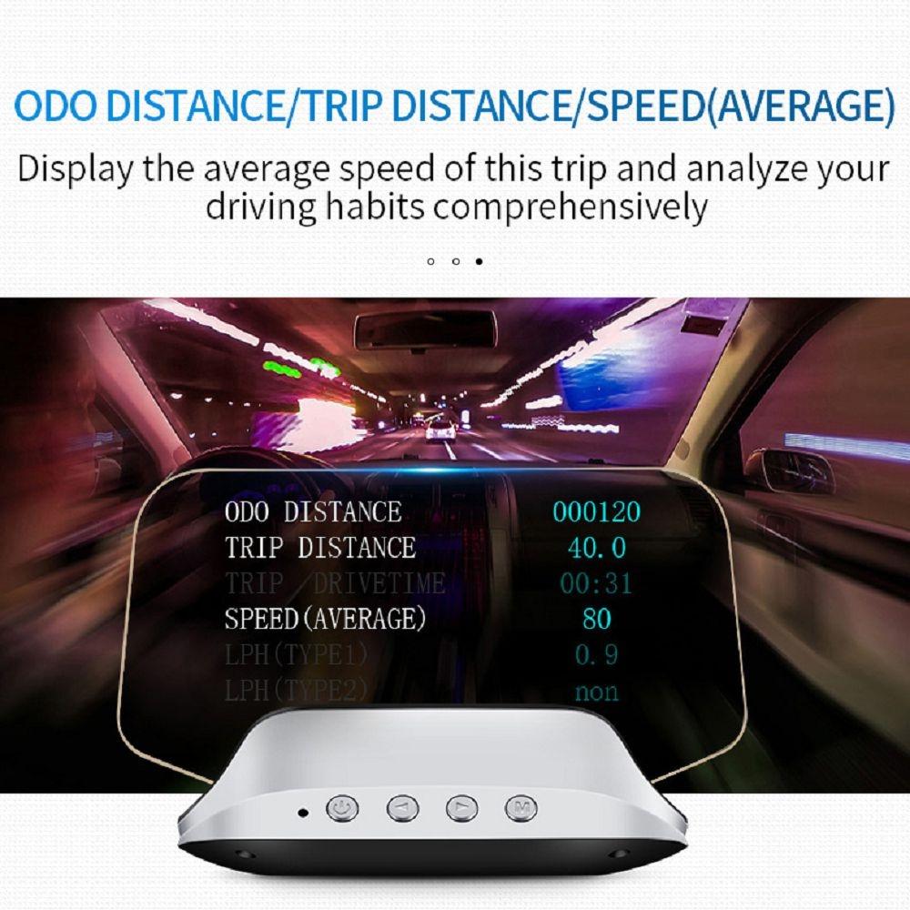 Car Head Up Display Hud Overspeed Temp Voltage Engine Failure Fatigue Reminder Navigation