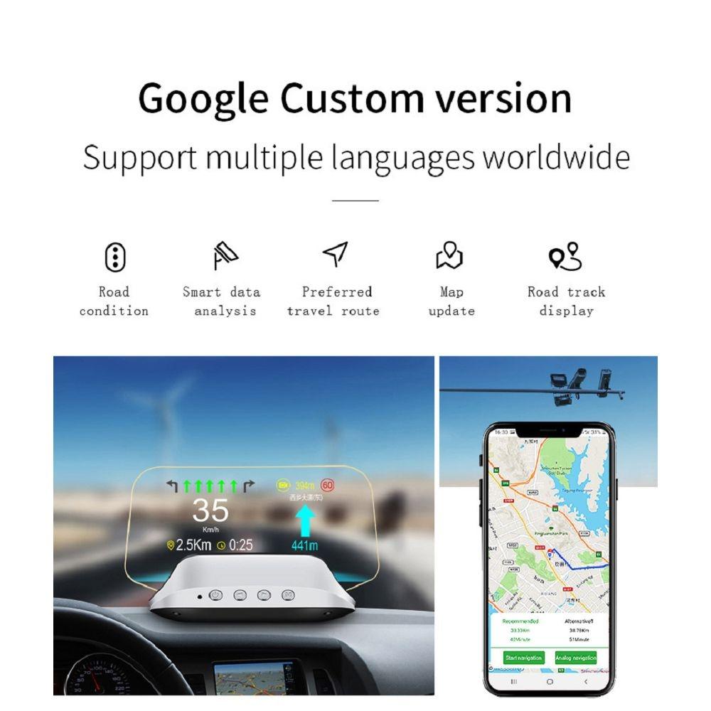 Car Head Up Display Hud Overspeed Temp Voltage Engine Failure Fatigue Reminder Navigation