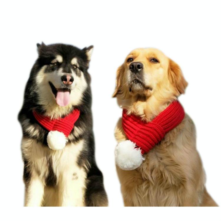 Pet Christmas Wool Scarf For Medium & Large Dog Saliva Towel