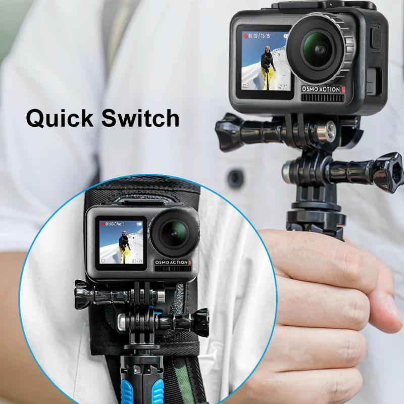 Double Head J Buckle Backpack Mount For Sports Cameras