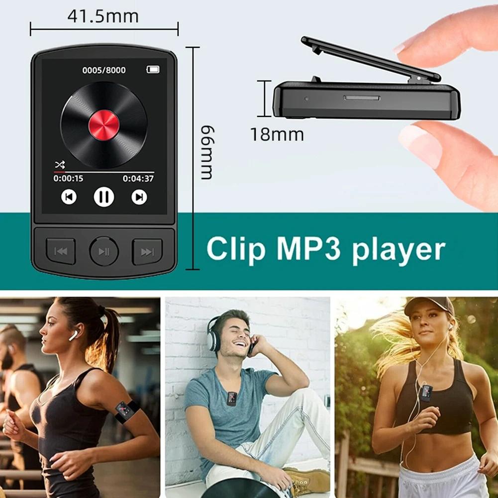 1.8 Inch Color Screen Mp3 / Mp4 Bluetooth Walkman With Back Clip - 128Gb