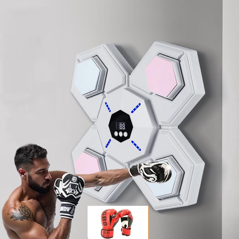 Rechargeable Bluetooth Boxing Machine With Adult & Child Gloves - Blue - With Adult Gloves Blue