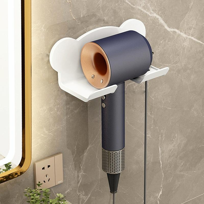 Wall Mounted Holder For Dyson Hair Dryer Bathroom Storage Rack Simple Black - Upgrade Gray
