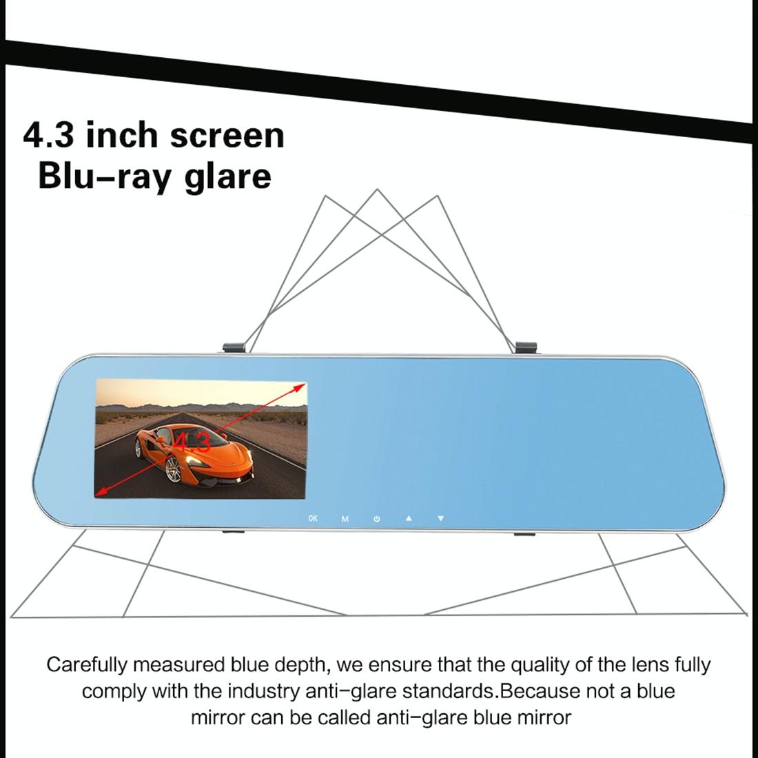 4.3 Dual Camera Vehicle Dvr with Full Hd 1080p Display