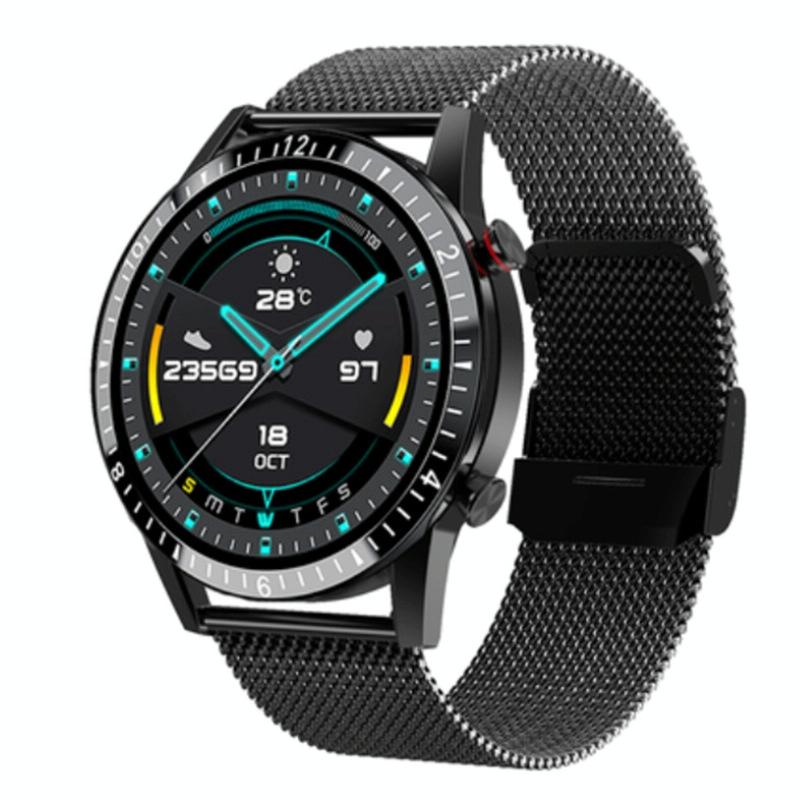 1.3 Inch Heart Rate / Blood Pressure / Blood Oxygen Monitoring Watch - Black Steel