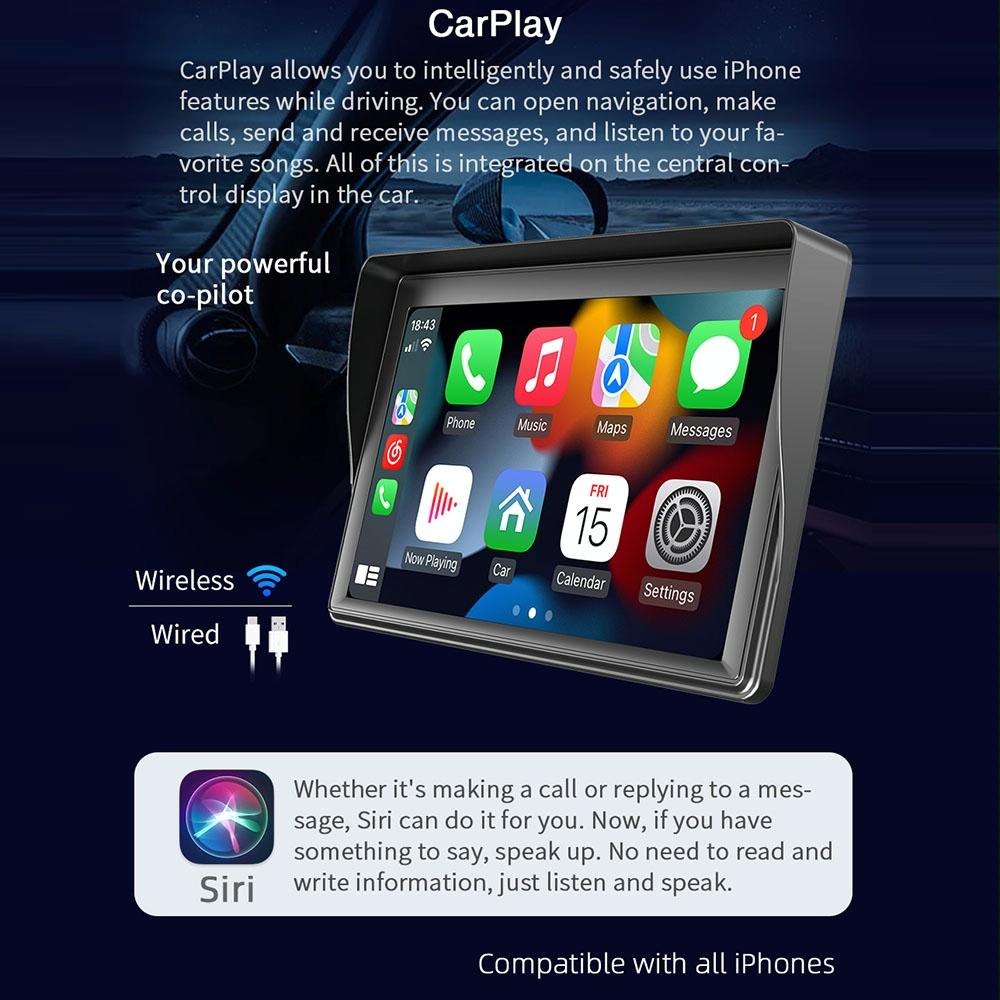 7 Inch Carplay Radio 1080P Touch Screen Mp5 Player