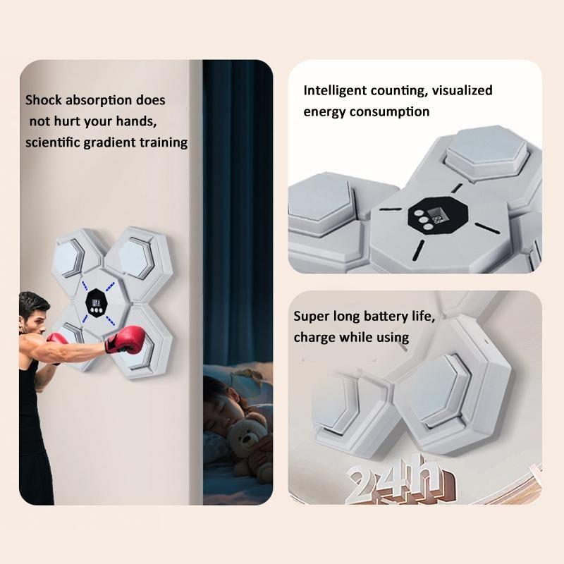 Rechargeable Bluetooth Boxing Machine With Adult & Child Gloves - Blue - With Child Gloves Blue