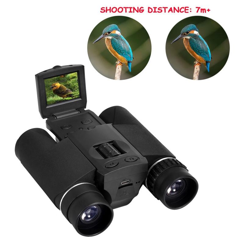 10x25 Zoom Binocular Telescope with Hd Digital Camera and 1.5 Lcd Screen - Black