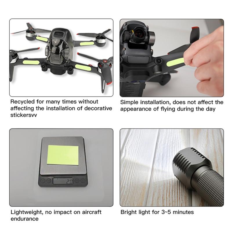 2-pack Luminous Night Flight Stickers for Dji Fpv Drone